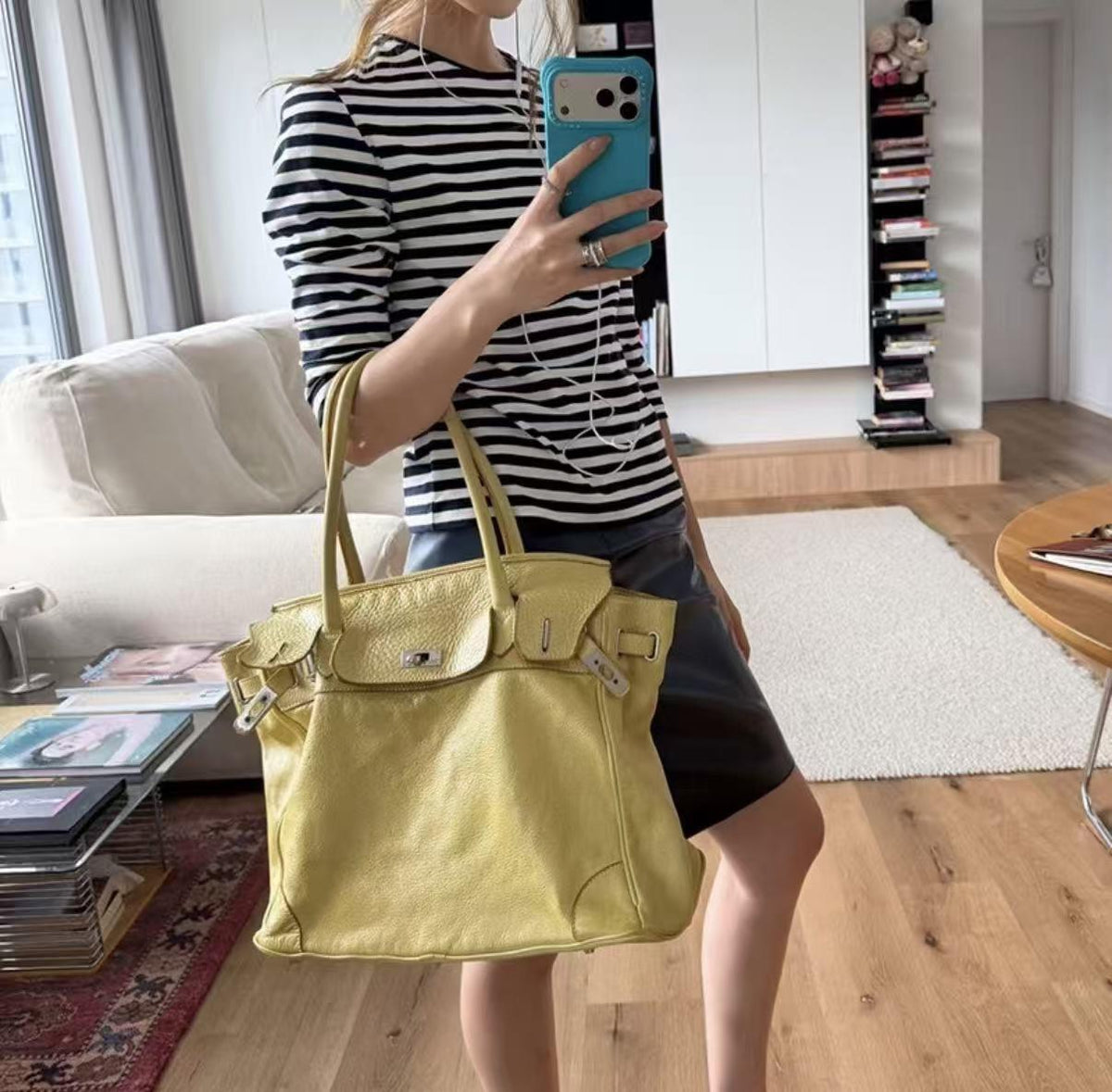 Women's Slouchy Tote Bag – PU Leather Shoulder Bag