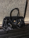Women's Slouchy Tote Bag – PU Leather Shoulder Bag