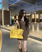 Women's Slouchy Tote Bag – PU Leather Shoulder Bag